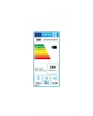 BEKO COMBINADO 1865x595x663MT NF 316LT BRANCO E - B1RCNE364W BEKO COMBINADO 1865x595x663MT NF 316LT BRANCO E - B1RCNE364W