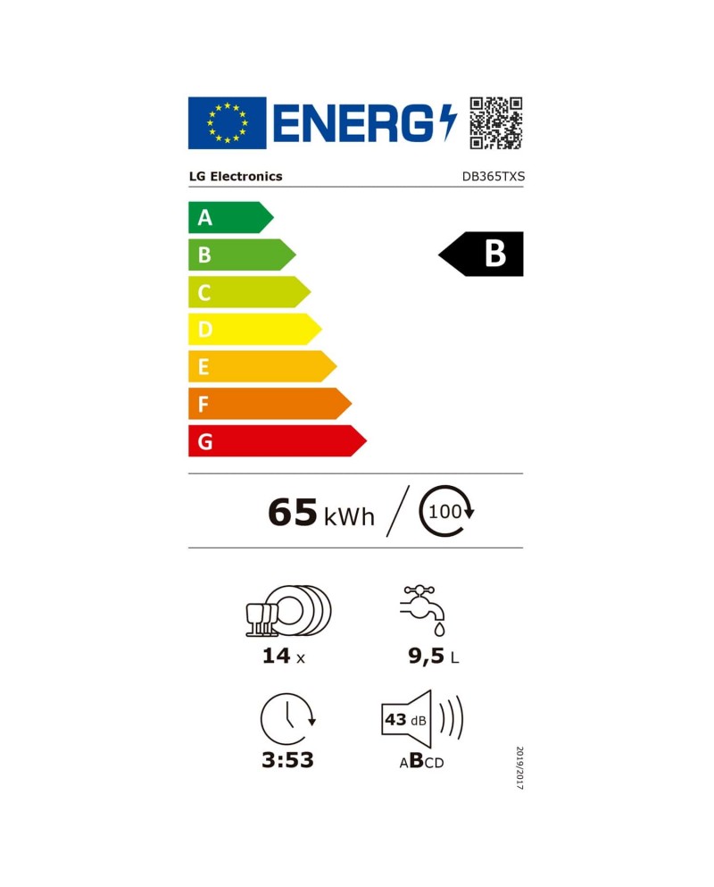 LG MAQUINA LOUÇA INTEG TOTAL 14 TALHERES WIFI B - DB365TXS