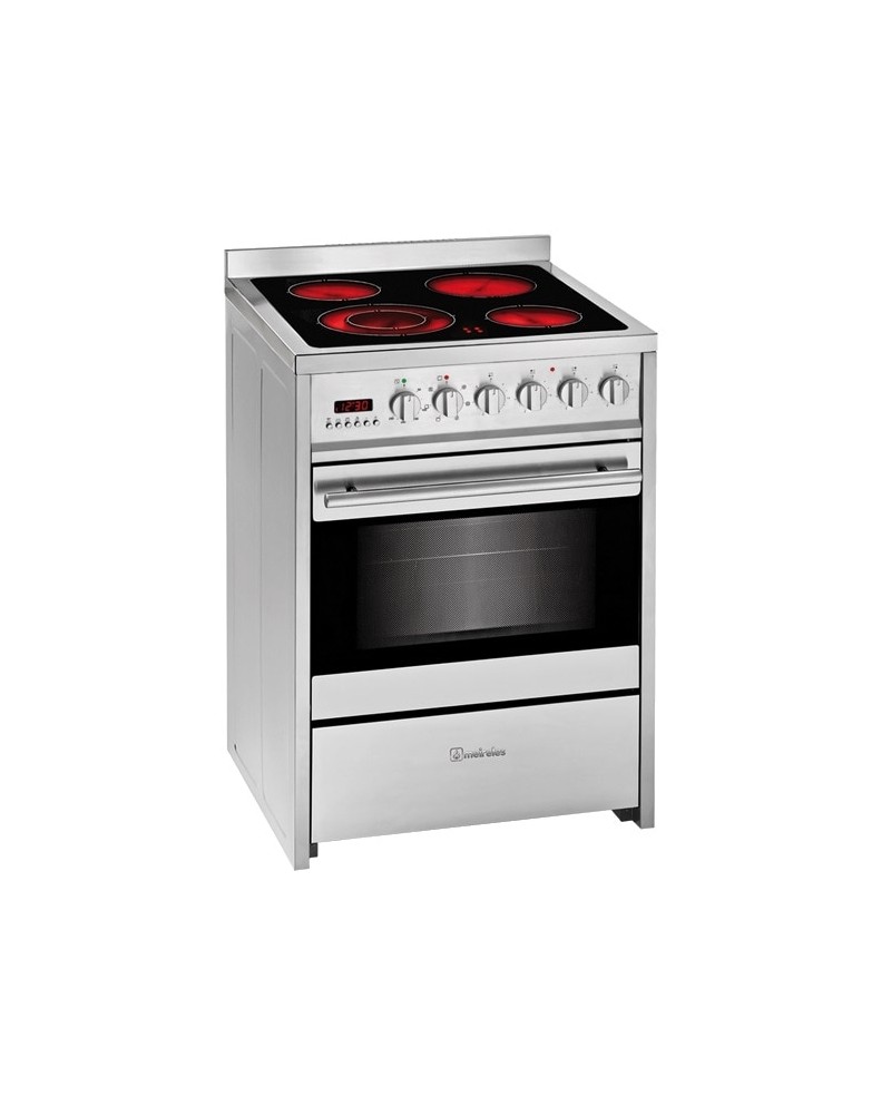 MEIRELES FOGAO 60CM INOX 4Z VITRO FORNO ELECT VENTILADO A - E611X