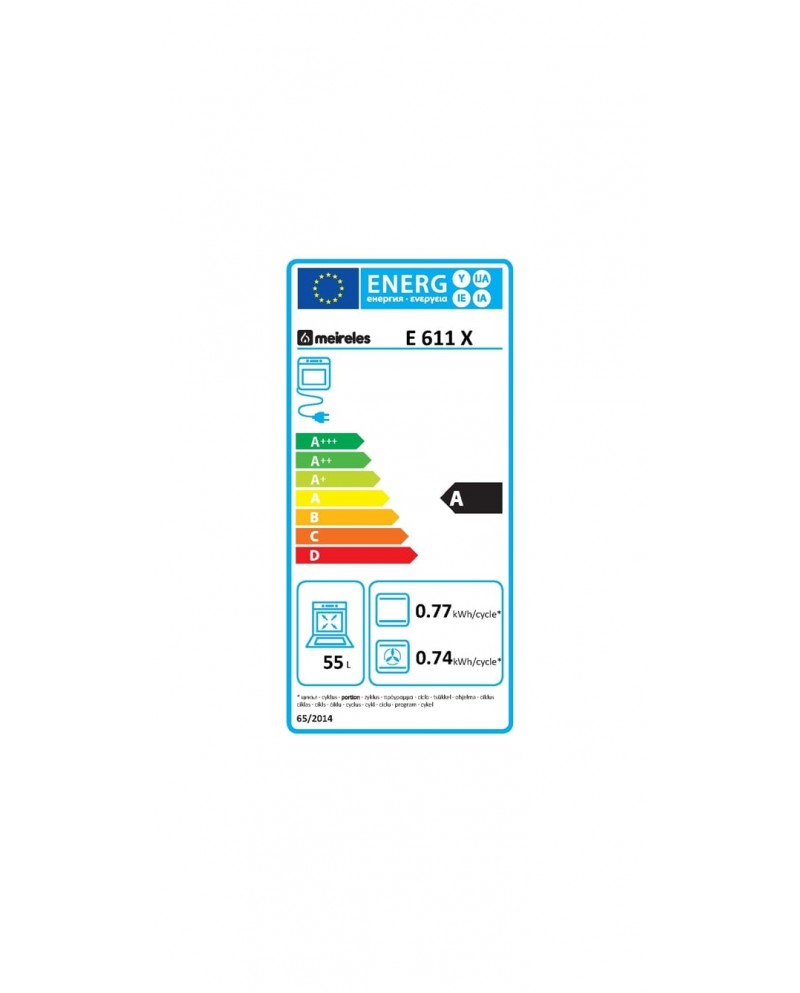 MEIRELES FOGAO 60CM INOX 4Z VITRO FORNO ELECT VENTILADO A - E611X