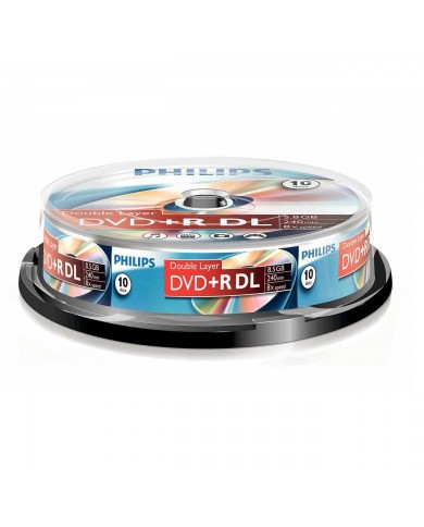 PHILIPS DVD+R 8,5GB DUAL LAYER 8x SP 10 - DR8S8B10F PHILIPS DVD+R 8,5GB DUAL LAYER 8x SP 10 - DR8S8B10F