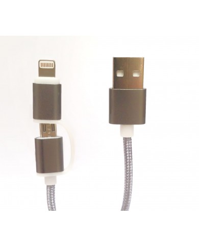TECH FUZZION CABO USB MICRO LIGHTNING SILVER - ACECAB0553GY TECH FUZZION CABO USB MICRO LIGHTNING SILVER - ACECAB0553GY