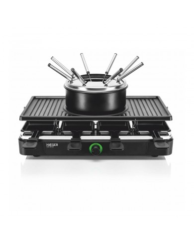 HAEGER GRELHADOR RACLETTE E FONDUE 1400W 8 PESSOAS - GRFRG016A HAEGER GRELHADOR RACLETTE E FONDUE 1400W 8 PESSOAS - GRFRG016A