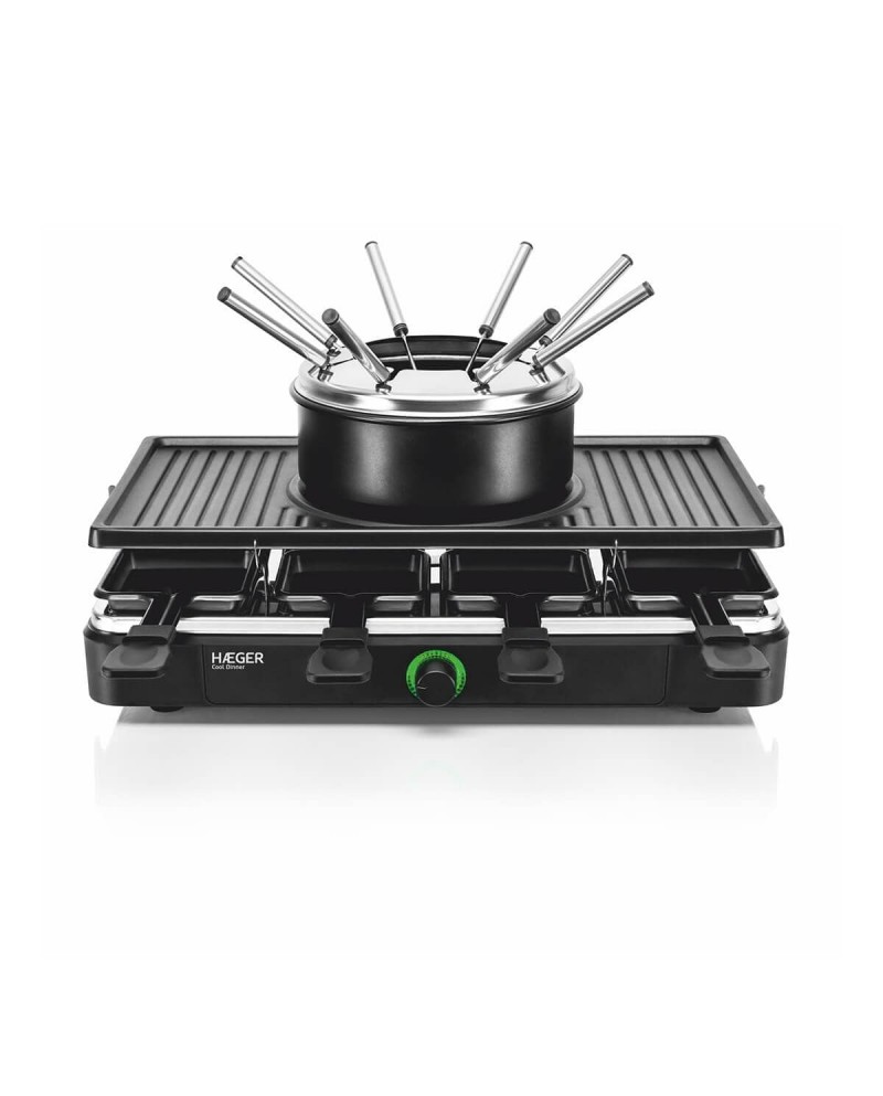 HAEGER GRELHADOR RACLETTE E FONDUE 1400W 8 PESSOAS - GRFRG016A HAEGER GRELHADOR RACLETTE E FONDUE 1400W 8 PESSOAS - GRFRG016A