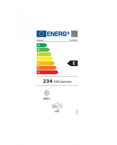 SIEMENS ARCA VERTICAL 186X60MT 242LT PT INOX E - GS36NAIEP SIEMENS ARCA VERTICAL 186X60MT 242LT PT INOX E - GS36NAIEP