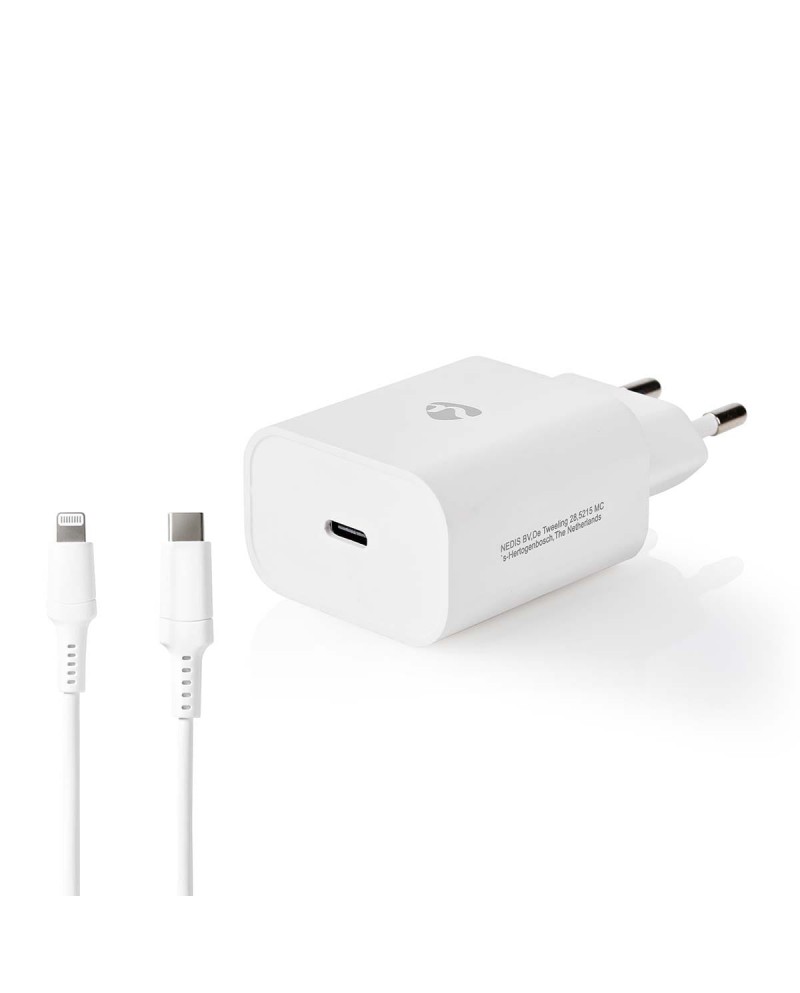 NEDIS CARREGADOR DE PAREDE RAPIDO 20W P/ IPHONE CERTIF.APPLE - WCPDL20W112WT