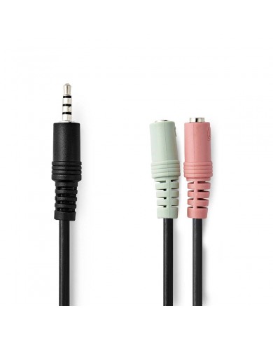NEDIS CABO AUDIO 3.5ST M 4PIN 2X3.5 ST F 20CM - CAGP22150BK02 NEDIS CABO AUDIO 3.5ST M 4PIN 2X3.5 ST F 20CM - CAGP22150BK02