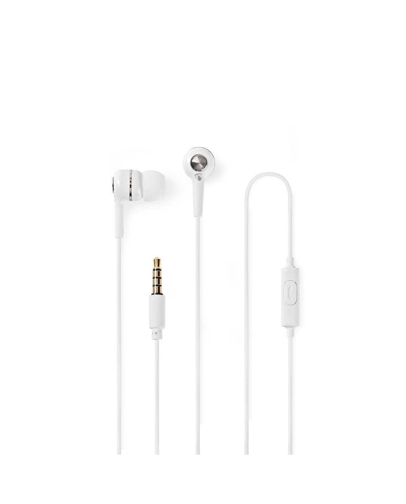 NEDIS AURICULARES C/ MICRO CONTROL VOLUME PRATA/BRANCO - HPWD2020WT