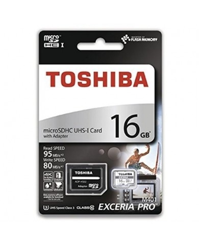 TOSHIBA CARTAO MEMORIA MICRO SDHC 16GB ADAPT C10 EXCER - THNM401S0160E2