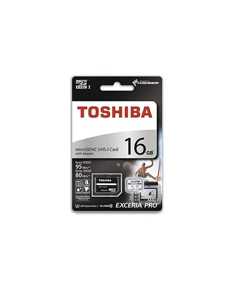 TOSHIBA CARTAO MEMORIA MICRO SDHC 16GB ADAPT C10 EXCER - THNM401S0160E2