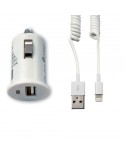 TECH FUZZION CAR CHARGER 1USB 12V CABLE WH IPHONE 5 - ACECHA0023WH