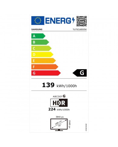SAMSUNG LED 75" 4K UHD SMART TV 3HDMI 2USB G - TU75CU8505KXXC SAMSUNG LED 75" 4K UHD SMART TV 3HDMI 2USB G - TU75CU8505KXXC
