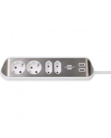 BRENNENSTUHL EXTENSAO ELECTRICA 2MT 4TOMADAS + 2USB BRANCA - BN1153590420 BRENNENSTUHL EXTENSAO ELECTRICA 2MT 4TOMADAS + 2USB BRANCA - BN1153590420