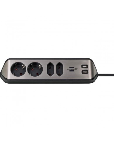 BRENNENSTUHL EXTENSAO ELECTRICA 2MT 4TOMADAS + 2USB PRETA - BN1153590410 BRENNENSTUHL EXTENSAO ELECTRICA 2MT 4TOMADAS + 2USB PRETA - BN1153590410