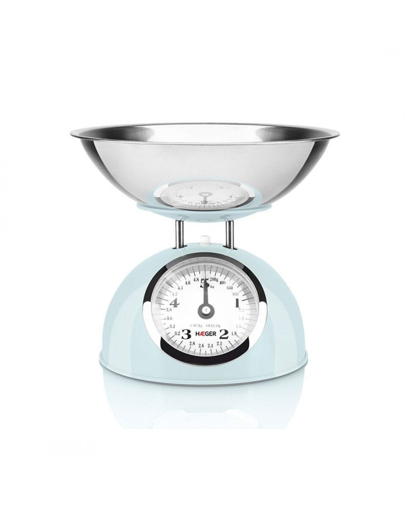 HAEGER BALANÇA COZINHA MECANICA 5KG AZUL TAÇA INOX - KSBME010A
