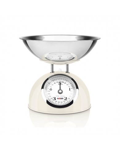 HAEGER BALANÇA COZINHA MECANICA 5KG PASTEL CREAM TAÇA INOX - KSCME009A