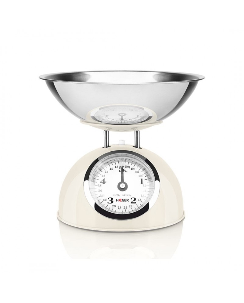HAEGER BALANÇA COZINHA MECANICA 5KG PASTEL CREAM TAÇA INOX - KSCME009A HAEGER BALANÇA COZINHA MECANICA 5KG PASTEL CREAM TAÇA INOX - KSCME009A