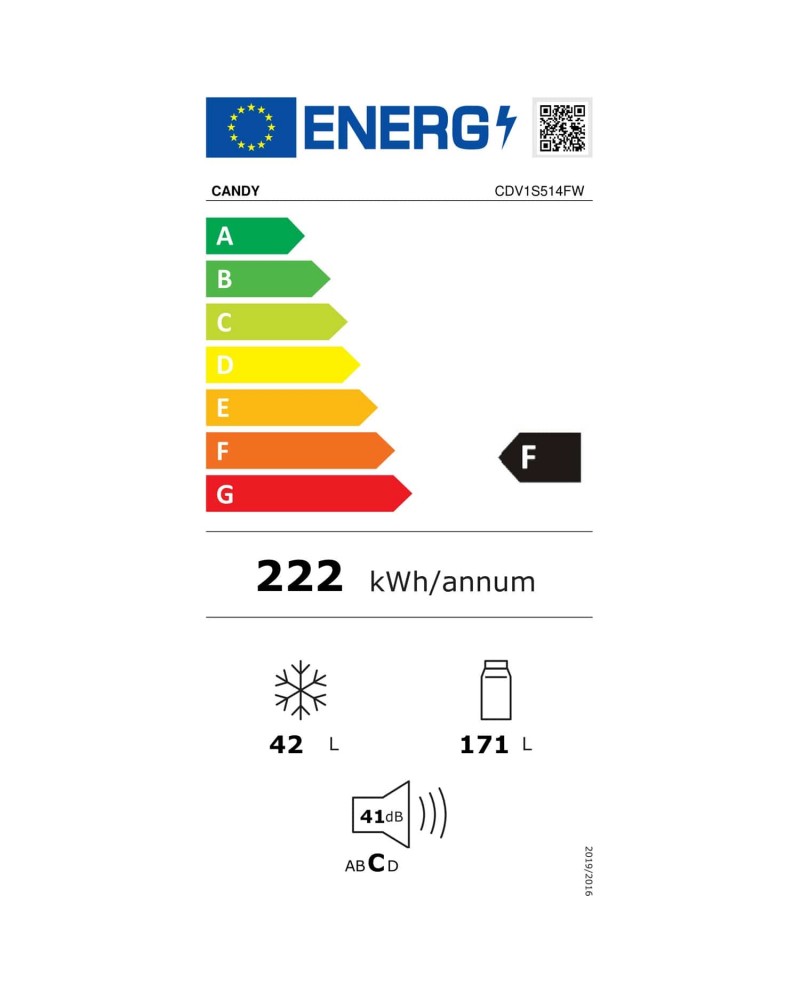CANDY FRIGORIFICO 2PT 160x54x57 243LT BRANCO E - CDV1S516EW CANDY FRIGORIFICO 2PT 160x54x57 243LT BRANCO E - CDV1S516EW