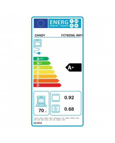 CANDY FORNO MULTIF 10PROG 70LT INOX A+ - FCT825XL CANDY FORNO MULTIF 10PROG 70LT INOX A+ - FCT825XL