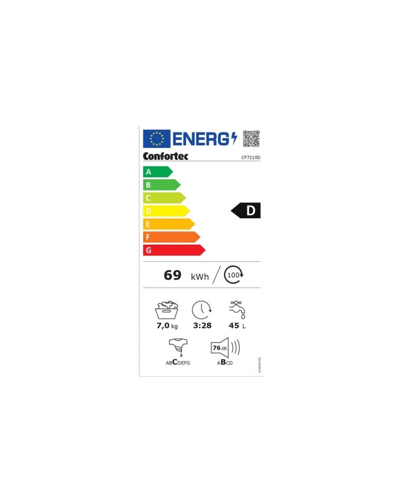 CONFORTEC MAQUINA ROUPA 7KG 1000RT BRANCA D - CF7210D CONFORTEC MAQUINA ROUPA 7KG 1000RT BRANCA D - CF7210D