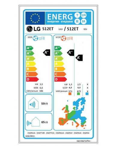 LG AR CONDICIONADO INT+EXT STANDARD INV WIFI 12000BTU A++/A+ LG AR CONDICIONADO INT+EXT STANDARD INV WIFI 12000BTU A++/A+