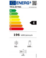 TELEFAC FRIGORIFICO 2PTS NF 245LT 1670X545X560 DA INOX E TELEFAC FRIGORIFICO 2PTS NF 245LT 1670X545X560 DA INOX E