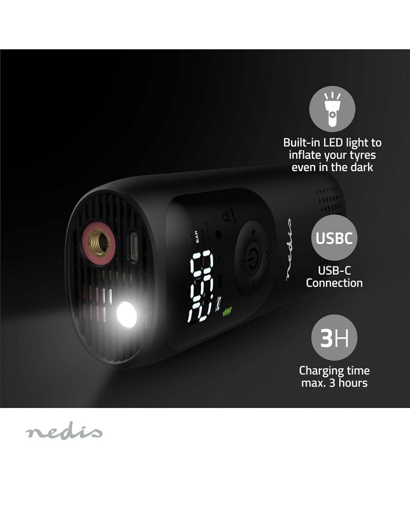 NEDIS COMPRESSOR DE AR RECARREGAVEL NEDIS COMPRESSOR DE AR RECARREGAVEL