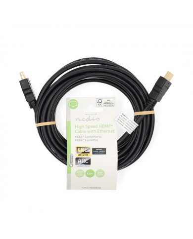 NEDIS CABO HDMI 5MT PRETO - CVGL34060BK50 NEDIS CABO HDMI 5MT PRETO - CVGL34060BK50