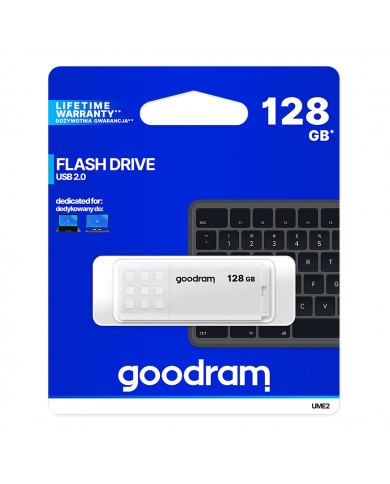 GOODRAM PEN DRIVE 128GB USB 2.0 UME2 BRANCO - UME21280W0R11 GOODRAM PEN DRIVE 128GB USB 2.0 UME2 BRANCO - UME21280W0R11