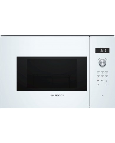 BOSCH MICROONDAS INTEG 20LT 800W ABERT À ESQ VIDRO BRANCO - BFL524MW0 BOSCH MICROONDAS INTEG 20LT 800W ABERT À ESQ VIDRO BRANCO - BFL524MW0