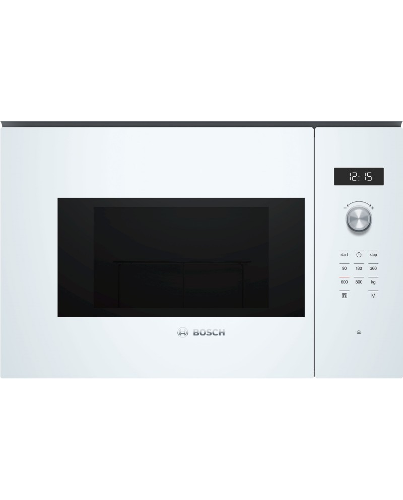 BOSCH MICROONDAS INTEG 20LT 800W ABERT À ESQ VIDRO BRANCO - BFL524MW0