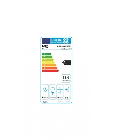 BEKO CHAMINE 90CM 740M3/H INOX - BHCB96641BBHS BEKO CHAMINE 90CM 740M3/H INOX - BHCB96641BBHS