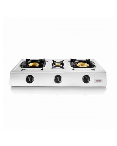 HAEGER FOGAREIRO INOX GAS 3 QUEIMADORES DUPLOS DE BRONZE - 3N5H HAEGER FOGAREIRO INOX GAS 3 QUEIMADORES DUPLOS DE BRONZE - 3N5H