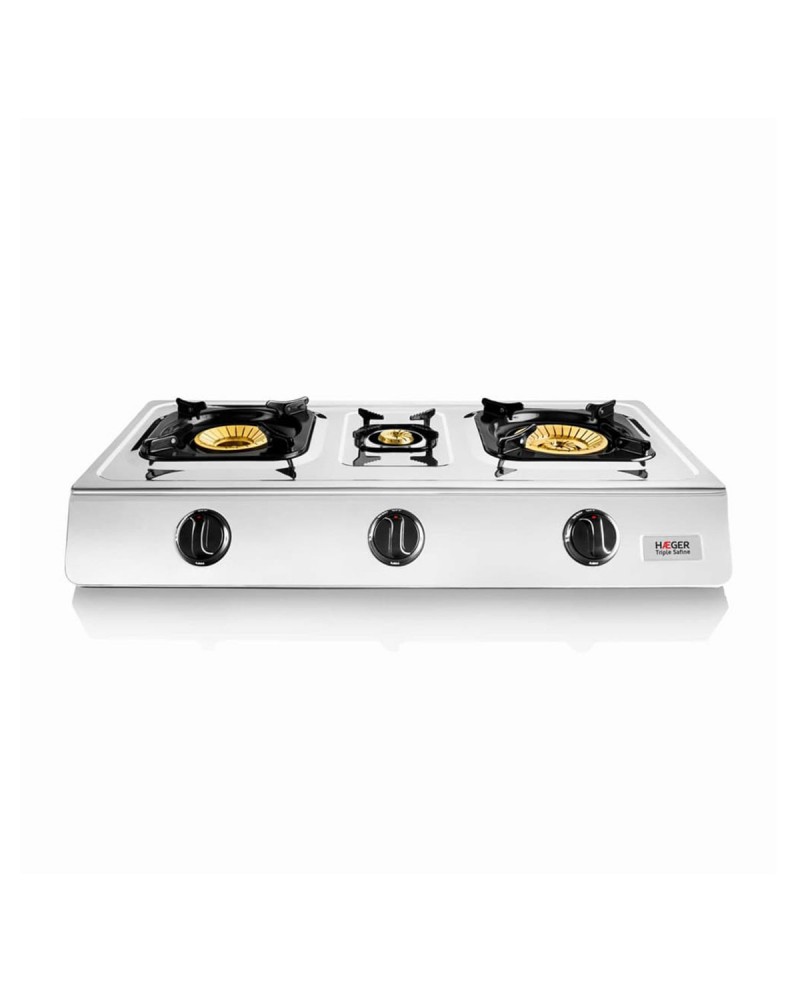 HAEGER FOGAREIRO INOX GAS 3 QUEIMADORES DUPLOS DE BRONZE - 3N5H
