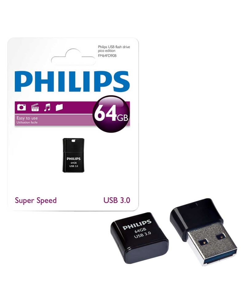 PHILIPS PEN USB 3.0 64GB Pico Edition Black - FM64FD90B