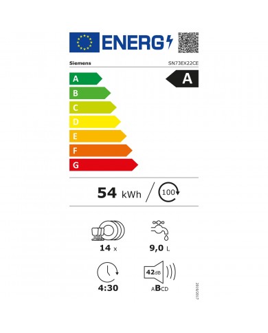 SIEMENS MAQUINA LOUÇA INTEG TOTAL 6PROG 14TALHERES  (A) - SN73EX22CE SIEMENS MAQUINA LOUÇA INTEG TOTAL 6PROG 14TALHERES  (A) - SN73EX22CE