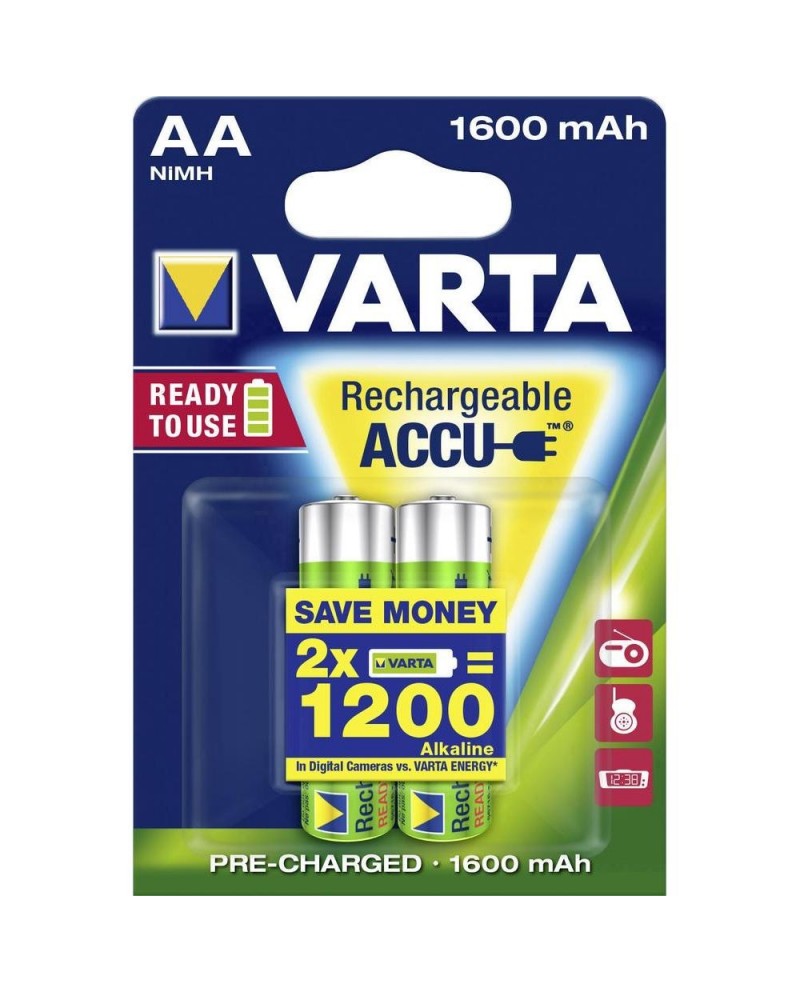 VARTA PILHAS RECARREGAVEIS AA 1600MHA BLISTER 2 PILHAS - 4008496635702