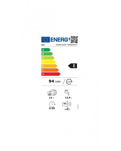 BEKO MAQUINA LOUÇA 5PROG 13 TALHERES BRANCA (E) #1 - DVN05320W BEKO MAQUINA LOUÇA 5PROG 13 TALHERES BRANCA (E) #1 - DVN05320W