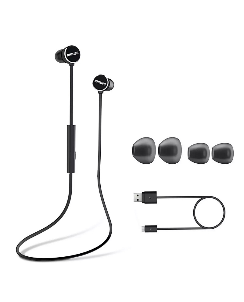 PHILIPS AURICULAR C/ MICROF. WIRELESS PRETO - TAUN102BK