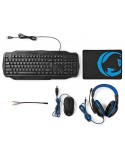 NEDIS KIT GAMING TECLADO+AUSCULTADORES+RATO+TAPETE 4IN1 - GCK41100BKUS