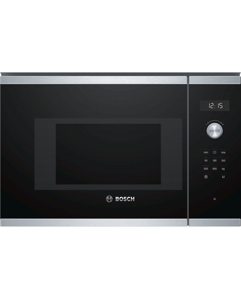 BOSCH MICROONDAS INTEG 20LT 800W ABERT À ESQ INOX/PRETO - BFL524MS0