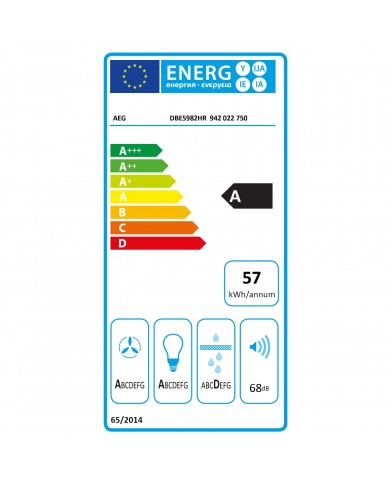 AEG CHAMINE DE PAREDE 90CM 720 m3/h A - DBE5982HR AEG CHAMINE DE PAREDE 90CM 720 m3/h A - DBE5982HR