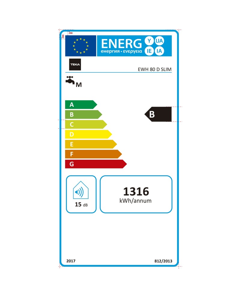 TEKA TERMOACUMULADOR 80LTS SLIM - EWH80DSLIM