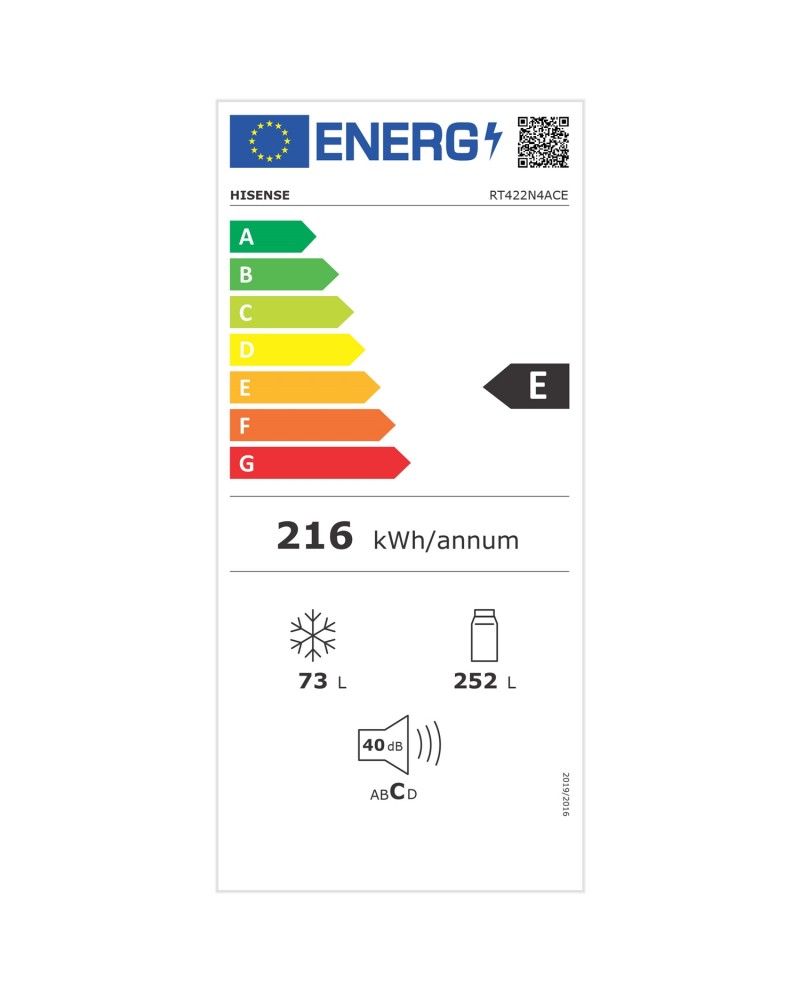 HISENSE FRIGORIFICO 2PT 1696X595X650MT NF 320LT LOOK INOX (E - RT422N4ACE HISENSE FRIGORIFICO 2PT 1696X595X650MT NF 320LT LOOK INOX (E - RT422N4ACE