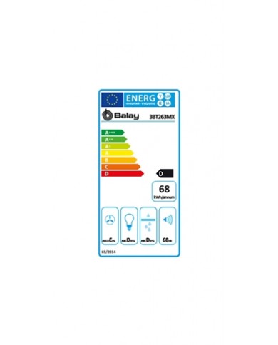 BALAY EXAUSTOR 60CM 3VELOC 360M3/H INOX D - 3BT263MX BALAY EXAUSTOR 60CM 3VELOC 360M3/H INOX D - 3BT263MX