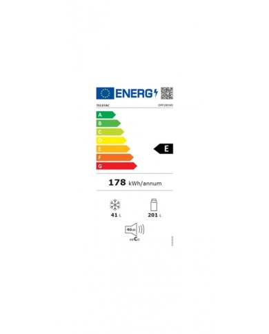 TELEFAC FRIGORIFICO 2PTS 1610X540X565MT 243LT BRANCO E #1 - DPF280WE TELEFAC FRIGORIFICO 2PTS 1610X540X565MT 243LT BRANCO E #1 - DPF280WE