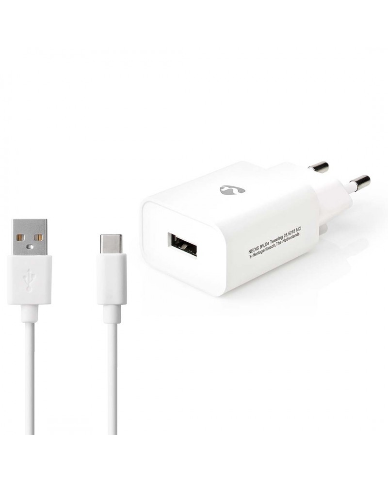 NEDIS CARREGADOR 1.0 USBA C/ CABO MICRO USB BRANCO - WCHAC242AWT