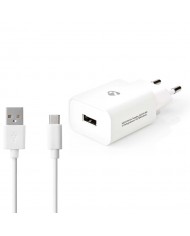 NEDIS CARREGADOR 1.0 USBA C/ CABO MICRO USB BRANCO - WCHAC242AWT