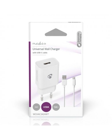 NEDIS CARREGADOR 1.0 USBA C/ CABO MICRO USB BRANCO - WCHAC242AWT NEDIS CARREGADOR 1.0 USBA C/ CABO MICRO USB BRANCO - WCHAC242AWT
