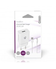 NEDIS CARREGADOR 1.0 USBA C/ CABO MICRO USB BRANCO - WCHAC242AWT